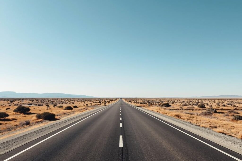 Miles to kilometers conversion example with open road for travel distance